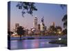 Swan River and James Mitchell Park at dusk-Jonathan Hicks-Stretched Canvas