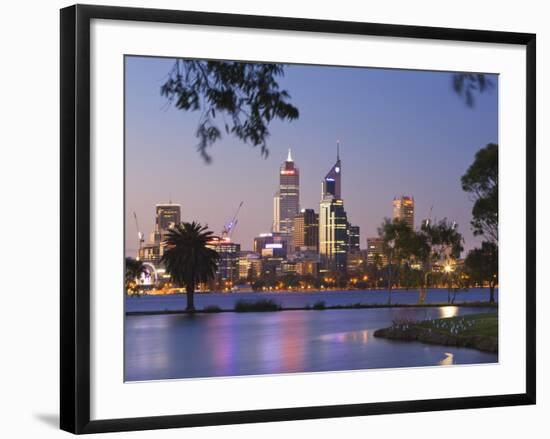 Swan River and James Mitchell Park at dusk-Jonathan Hicks-Framed Photographic Print