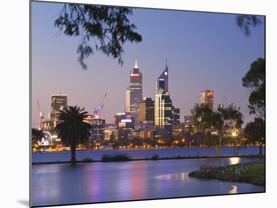 Swan River and James Mitchell Park at dusk-Jonathan Hicks-Mounted Photographic Print