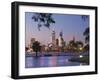 Swan River and James Mitchell Park at dusk-Jonathan Hicks-Framed Photographic Print