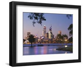 Swan River and James Mitchell Park at dusk-Jonathan Hicks-Framed Photographic Print