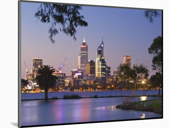 Swan River and James Mitchell Park at dusk-Jonathan Hicks-Mounted Photographic Print