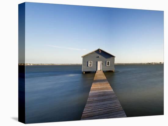 Swan River, Boat House and Jetty Perth, Wa, Western Australia, Australia-Peter Adams-Stretched Canvas