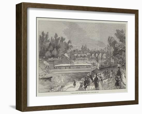 Swan-Upping on the Thames, from Brentford Ait-null-Framed Giclee Print