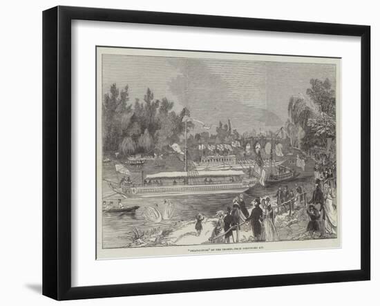 Swan-Upping on the Thames, from Brentford Ait-null-Framed Giclee Print