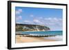 Swanage Beach and White Cliffs, Dorset, Jurassic Coast, England, United Kingdom, Europe-Matthew Williams-Ellis-Framed Photographic Print