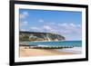 Swanage Beach and White Cliffs, Dorset, Jurassic Coast, England, United Kingdom, Europe-Matthew Williams-Ellis-Framed Photographic Print