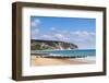 Swanage Beach and White Cliffs, Dorset, Jurassic Coast, England, United Kingdom, Europe-Matthew Williams-Ellis-Framed Photographic Print