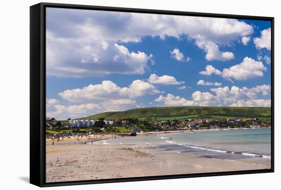 Swanage Beach, Dorset, Jurassic Coast, England, United Kingdom, Europe-Matthew Williams-Ellis-Framed Stretched Canvas