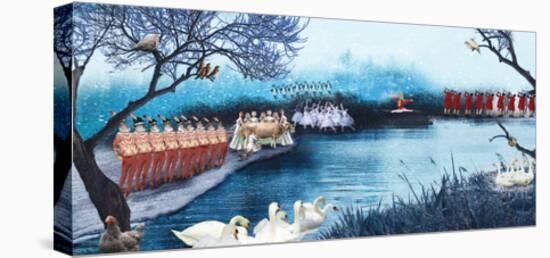 Swans A Swimming-Nancy Tillman-Stretched Canvas