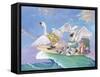 Swans a Swimming-Scott Westmoreland-Framed Stretched Canvas