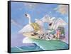 Swans a Swimming-Scott Westmoreland-Framed Stretched Canvas