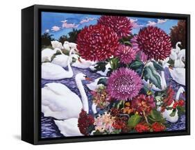 Swans and Chrysanthemums, 2005-Christopher Ryland-Framed Stretched Canvas