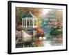 Swans and Gazebo-unknown Chiu-Framed Art Print