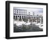 Swans in Front of the Alster Arcades in the Altstadt (Old Town), Hamburg, Germany-Yadid Levy-Framed Photographic Print