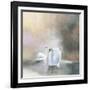 Swans in Mist-Julia Purinton-Framed Art Print