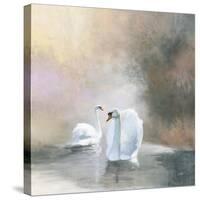 Swans in Mist-Julia Purinton-Stretched Canvas