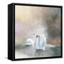 Swans in Mist-Julia Purinton-Framed Stretched Canvas
