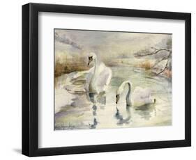 Swans in Winter-Karen Armitage-Framed Giclee Print