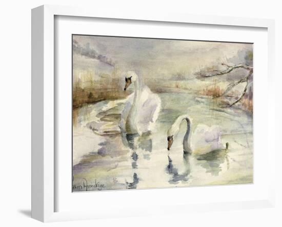 Swans in Winter-Karen Armitage-Framed Giclee Print