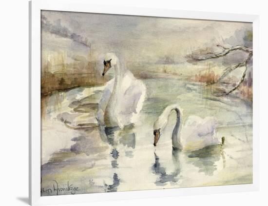 Swans in Winter-Karen Armitage-Framed Giclee Print