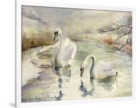 Swans in Winter-Karen Armitage-Framed Giclee Print