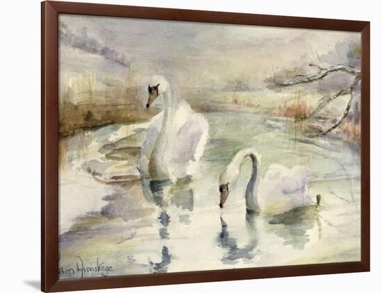 Swans in Winter-Karen Armitage-Framed Giclee Print