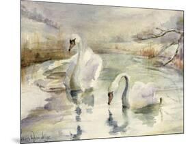 Swans in Winter-Karen Armitage-Mounted Giclee Print