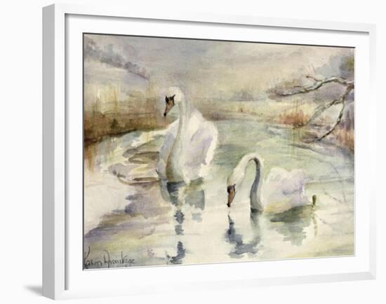 Swans in Winter-Karen Armitage-Framed Giclee Print