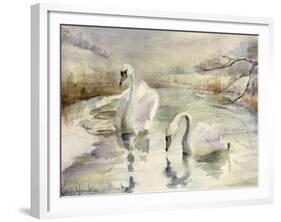 Swans in Winter-Karen Armitage-Framed Giclee Print