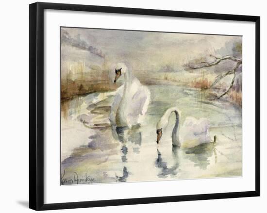 Swans in Winter-Karen Armitage-Framed Giclee Print