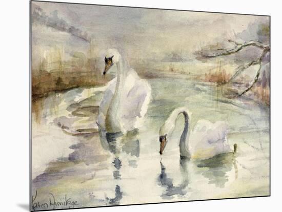 Swans in Winter-Karen Armitage-Mounted Giclee Print