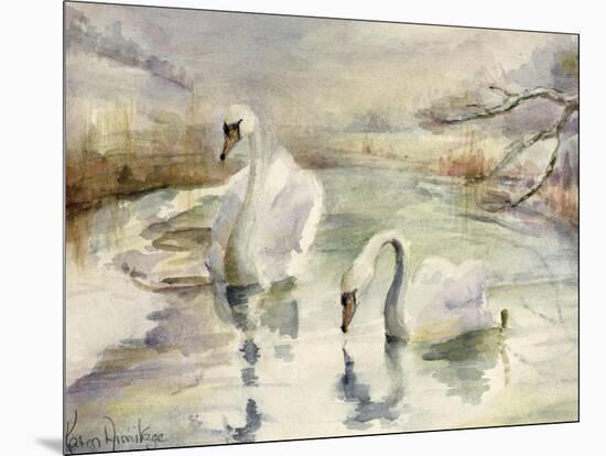 Swans in Winter-Karen Armitage-Mounted Giclee Print