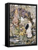 Swans, Lilies and Iris, 1899-Edward Atkinson Hornel-Framed Stretched Canvas