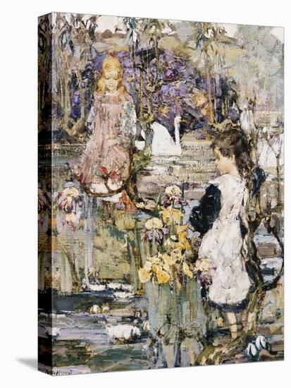 Swans, Lilies and Iris, 1899-Edward Atkinson Hornel-Stretched Canvas