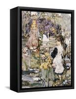 Swans, Lilies and Iris, 1899-Edward Atkinson Hornel-Framed Stretched Canvas