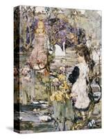Swans, Lilies and Iris, 1899-Edward Atkinson Hornel-Stretched Canvas