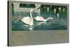 Swans on the Lake-null-Stretched Canvas