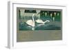 Swans on the Lake-null-Framed Art Print