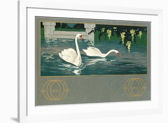 Swans on the Lake-null-Framed Premium Giclee Print