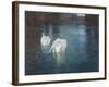 Swans on the River, C.1880-Fritz Thaulow-Framed Giclee Print