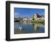 Swans on the River Frome, Wareham, Dorset, England, UK-Ruth Tomlinson-Framed Photographic Print