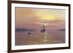 Swans Over Still Waters-Clive Madgwick-Framed Giclee Print