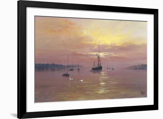 Swans Over Still Waters-Clive Madgwick-Framed Giclee Print