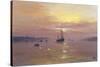 Swans Over Still Waters-Clive Madgwick-Stretched Canvas