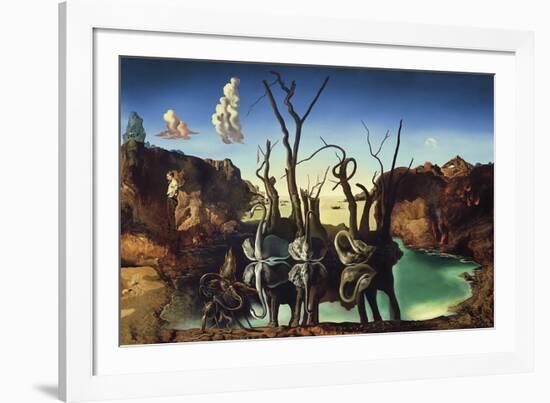 Swans Reflecting Elephants, 1937-Salvador Dali-Framed Giclee Print