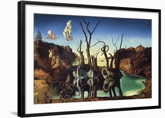 Swans Reflecting Elephants, 1937-Salvador Dali-Framed Giclee Print