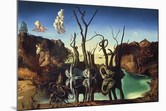 Swans Reflecting Elephants, 1937-Salvador Dali-Mounted Giclee Print