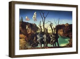 Swans Reflecting Elephants, 1937-Salvador Dali-Framed Giclee Print