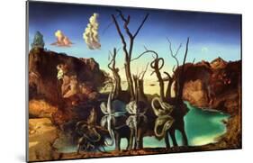 Swans Reflecting Elephants, c.1937-Salvador Dalí-Mounted Art Print